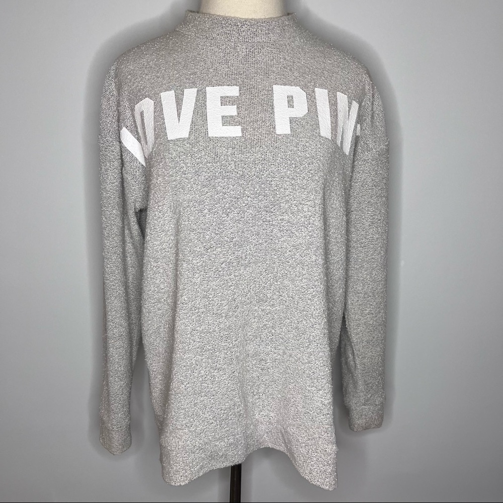 PINK VICTORIA’S SECRET Oversized Textured Oatmeal Beige Sweater XS